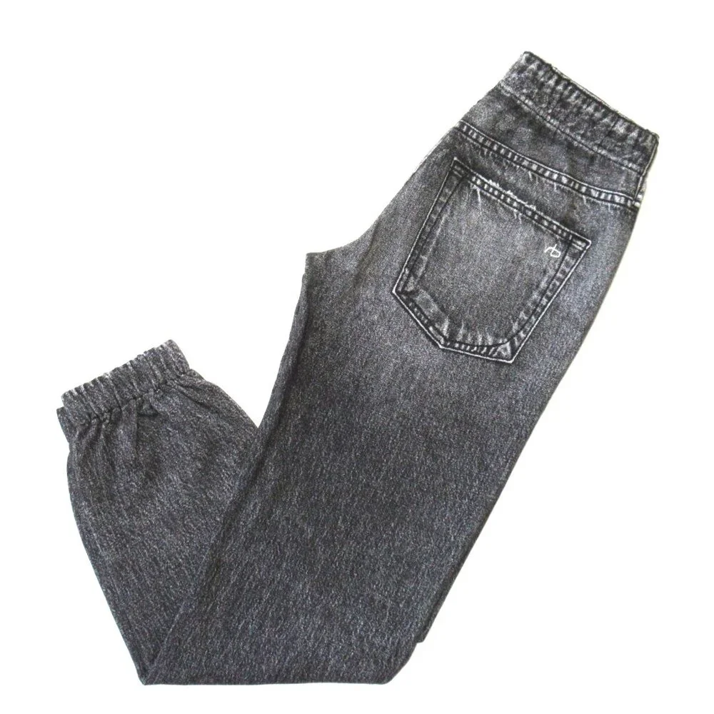 NWT rag & bone Miramar Jogger in Black Magic Photo Print Faux Jean Sweatpant XXS - Picture 6 of 9